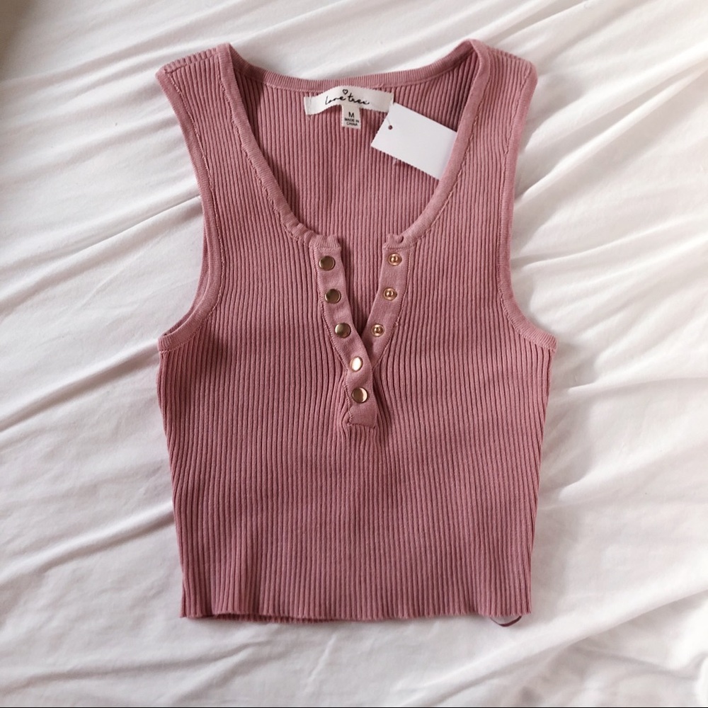 brand new pink button tank